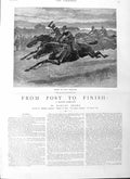 Antique Old Print Ref.338 1884 Illustration Story Post Finish Horse Racing