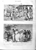 Old Antique Print 1884 Admiral Hewett King John Abyssinia Abuna Servants 19th