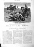 Original Old Antique Print 1884 Illustration Story From Post Finish Race Horses
