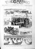 Original Old Antique Print 1884 Camp Scottish Artillery Barry Links Forf 19th