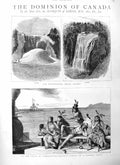 Original Old Antique Print 1884 Canada Redskins Montreal Indians Montmorenci