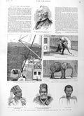 Original Old Antique Print 1884 Duke Wellington Abyssinian Envoys Worke E 19th