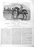 Antique Old Print Ref.337 1884 Illustration Story Post Finish Horse Racing