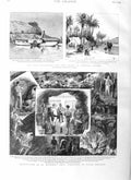 Original Old Antique Print 1884 St. Michaels Cave Gibraltar General Gord 19th