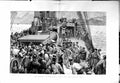 Original Old Antique Print 1884 Emigrant Ship Passengers Breakfast Bel Victorian