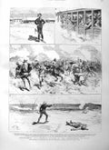 Original Old Antique Print 1884 British Officer Gendarmerie Egypt War Train