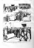 Original Old Antique Print 1884 Cholera Naples Italy Children School Hospital