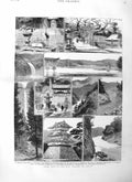 Original Old Antique Print 1884 Japan Toji-No-Ki Waterfall Nachi Kishu Ota 19th