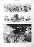 Original Old Antique Print 1884 Lady Landsdowne Quebec Canada Dawson Rayleigh