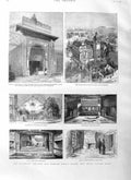 Original Old Antique Print 1884 Richmond Theatre Edmund Kean Maharajah 19th