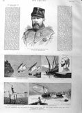 Original Old Antique Print 1884 Duke Brunswick General Gordon Dongola War Nile