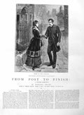 Old Antique Print 1884 Illustration Story From Post Finish Thorndyke Man 19th