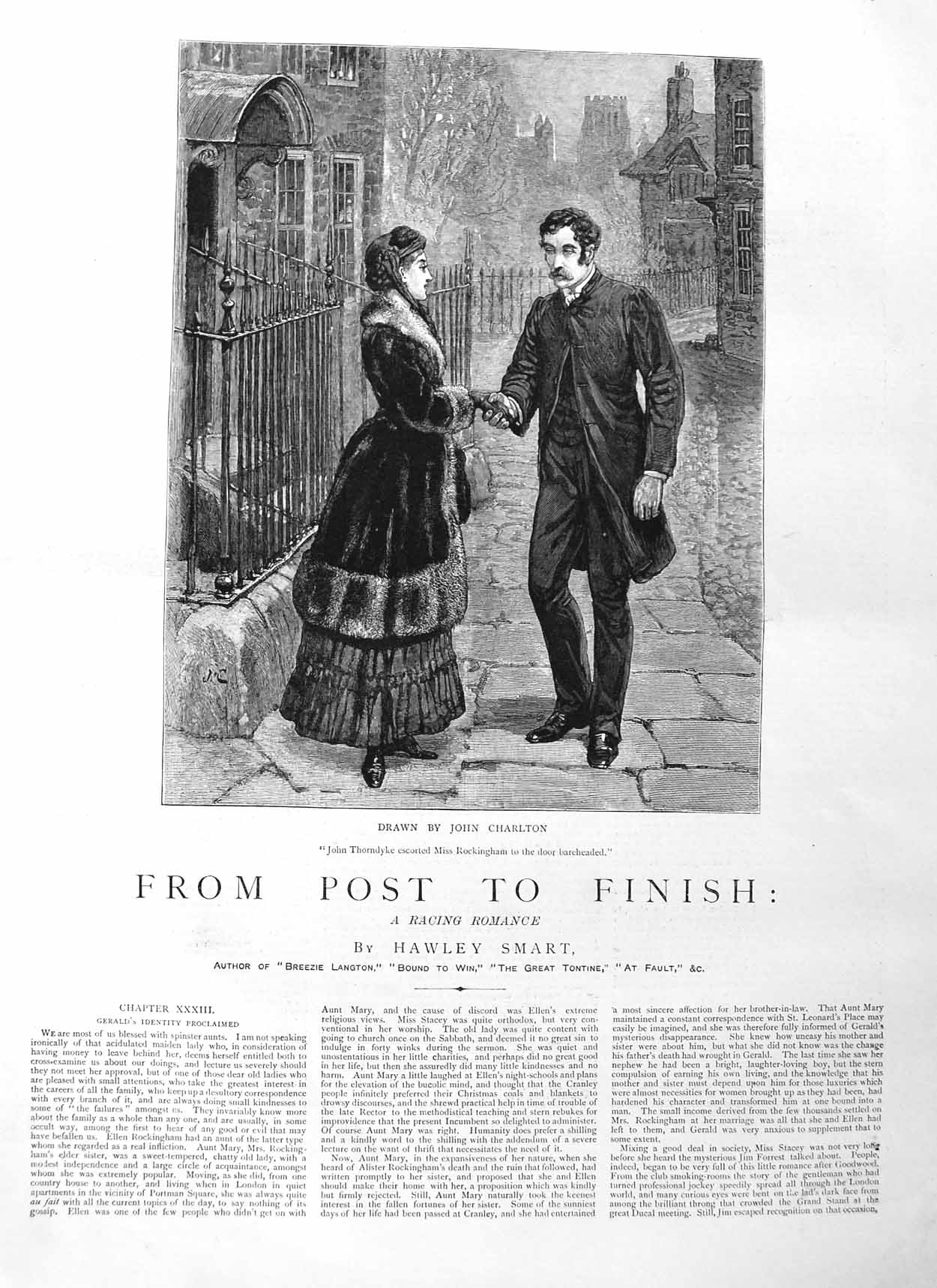 Old Antique Print 1884 Illustration Story From Post Finish Thorndyke Man 19th