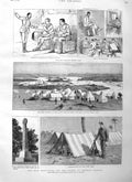 Old Antique Print 1884 General Gordon Nile Expedition Lord Wolseley Halfa 19th