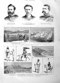 Original Old Antique Print 1884 Afghan Bolan Pass War Nile Souza Rabbeth Warren