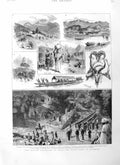 Old Antique Print 1884 Duke Connaught India Cashmere Rhora Valley Doongha 19th