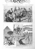 Original Old Antique Print 1884 General Gordon Nile Expedition Camel Corps War