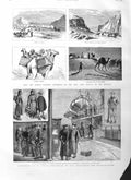 Original Old Antique Print 1884 South Africa Volunteer Siers War Afghan Helmund