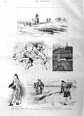 Old Antique Print 1884 Connemara Market Folk Camel Desert Oil Paintings 19th