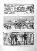 Original Old Antique Print 1884 Travelling India Kroomen Michalla Wady Halfa