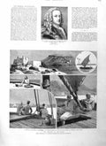 Old Antique Print 1884 Baron Holberg Denmark Nuggar Sherabin Nile Egypt 19th