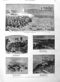 Original Old Antique Print 1884 Nile Sham Fight Royal Sussex Siers Walter Scott