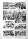 Original Old Antique Print 1884 French Army Madagascar Malagasy Siers War Queen
