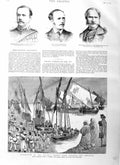 Old Antique Print 1884 Mudir Army Dongola Ambukol Scratchley Sutherland 19th