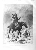 Old Antique Print 1884 Country Postman Horse Snow Mail Seymour Fine Art 19th