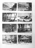 Original Old Antique Print 1885 Yacht Marchesa New Guinea Natives Dorei Mysol