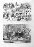 Original Old Antique Print 1885 War Nile Dongola Fete Carlsruhe Prince Charles