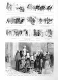Original Old Antique Print 1885 Amateur Firemen Epiphany Rome Church Ara Coeli
