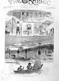 Original Old Antique Print 1885 British Garrison Suakim Red Sea War Siers Boat