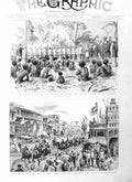 Old Antique Print 1885 Lord Ripon India Bombay British Army Port Moresby 19th
