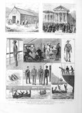 Old Antique Print 1885 Charles Warren Ship Grantully Castle Africa Ball 19th