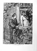 Original Old Antique Print 1885 Fine Art Romance Sailor Man Women 19th