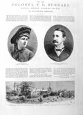 Original Old Antique Print 1885 Colonel Burnaby Somerby Hall Battle Teb 19th