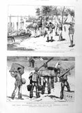 Original Old Antique Print 1885 Nile Expedition General Gordon Korti Earle War