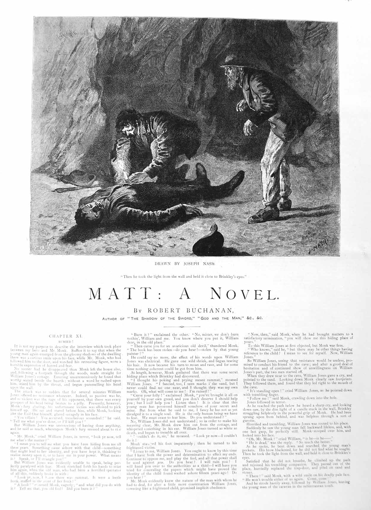 Old Antique Print 1885 Illustration Story Matt Brinkley Man Cave Fine Art 19th