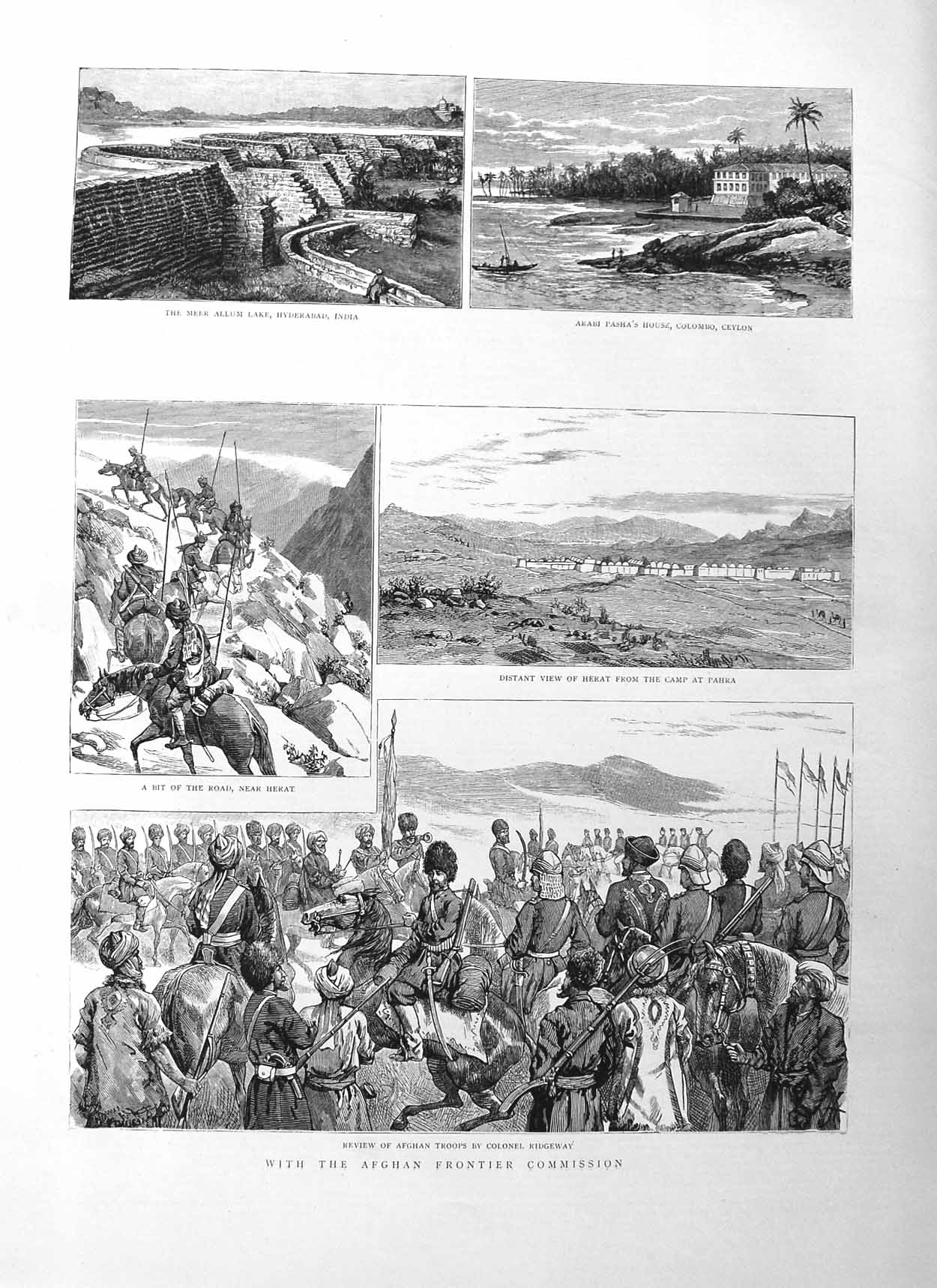 Original Old Antique Print 1885 Afghan War Colonel Ridgeway India Ceylo 19th