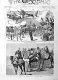 Original Old Antique Print 1885 British Siers Suakim War Stewart Gakdul Wells