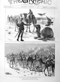 Original Old Antique Print 1885 Nile Expedition Camels Gubat War Soudan H 19th