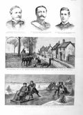 Old Antique Print 1885 Winter Russia Skating Sledge Bicester Hounds Earle 19th