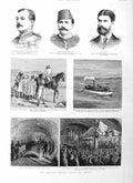 Original Old Antique Print 1885 Railway Tunnel River Mersey War Soudan Eyr 19th