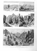 Original Old Antique Print 1885 Railway Suakim Berber Wady Ariab Ravine 19th