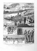 Original Old Antique Print 1885 Charles Warren Bechuanaland War Orange River