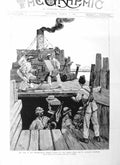 Original Old Antique Print 1885 War Soudan Blue Jackets Gordon'S Steamer F 19th