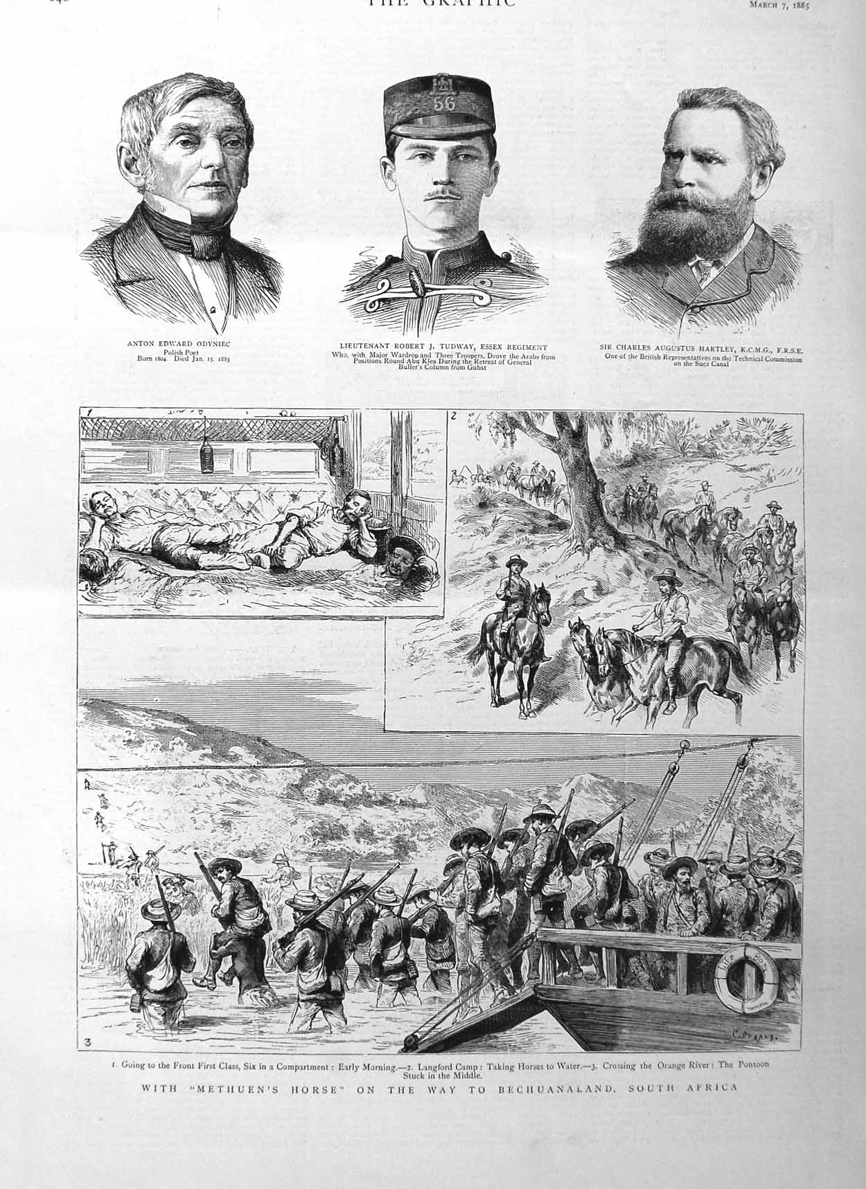Old Antique Print 1885 Methuen Horse Bechuanaland Africa Tudway Hartley 19th