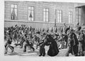 Original Old Antique Print 1885 Emperor William Birthday Guards March Fineart