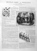 Original Old Antique Print 1885 Illustration Story Bootles Baby Siers House